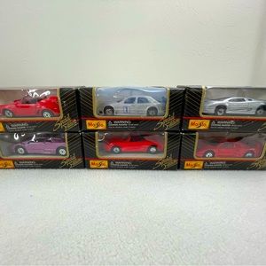 Maisto Cars Lot of Six Vintage Collectible Sports Cars